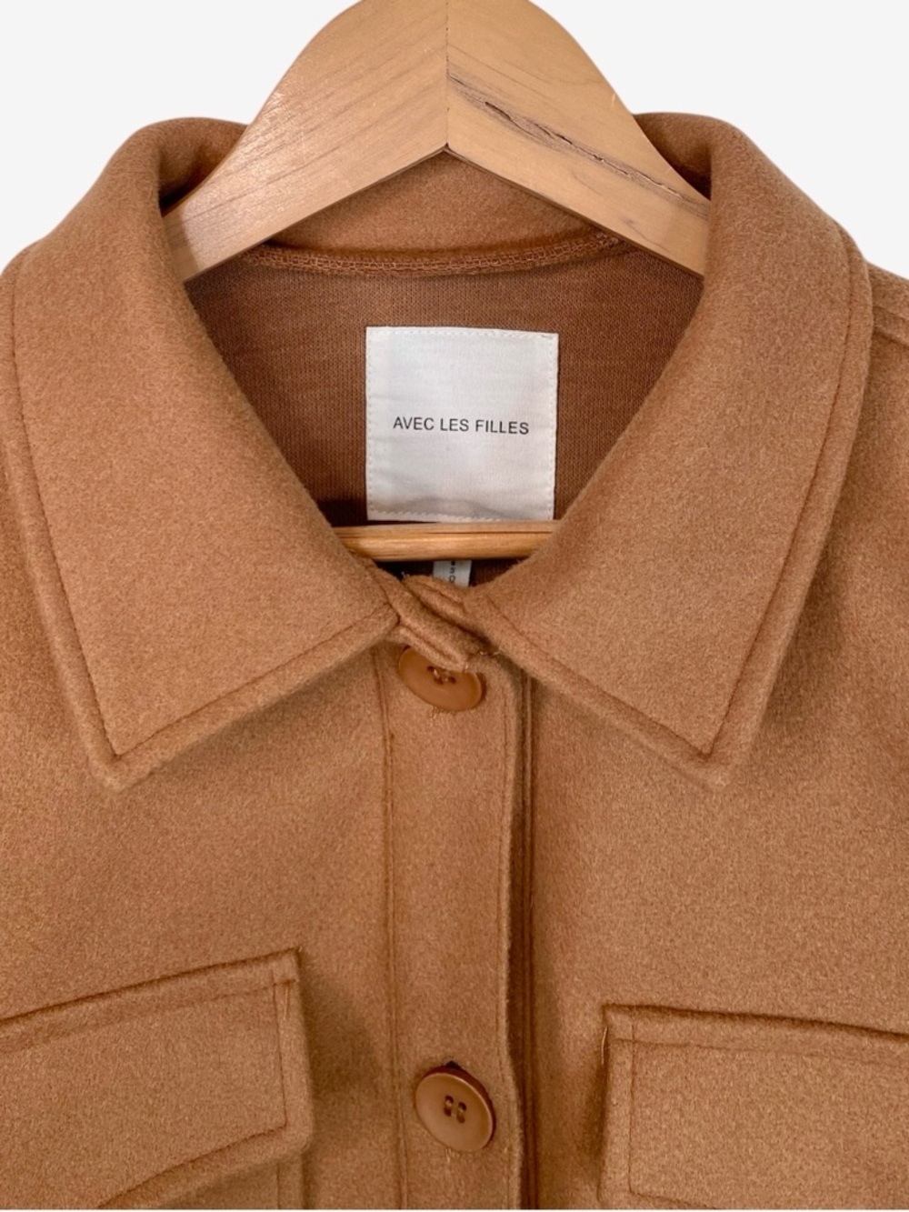 AVEC LES FILLES Shirt Jacket Shacket - Camel - Size M - Picture 5 of 8